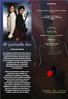 Concierto del Dúo de Profundis el 16 de enero en el Centro Cultural Caja Granada de Motril