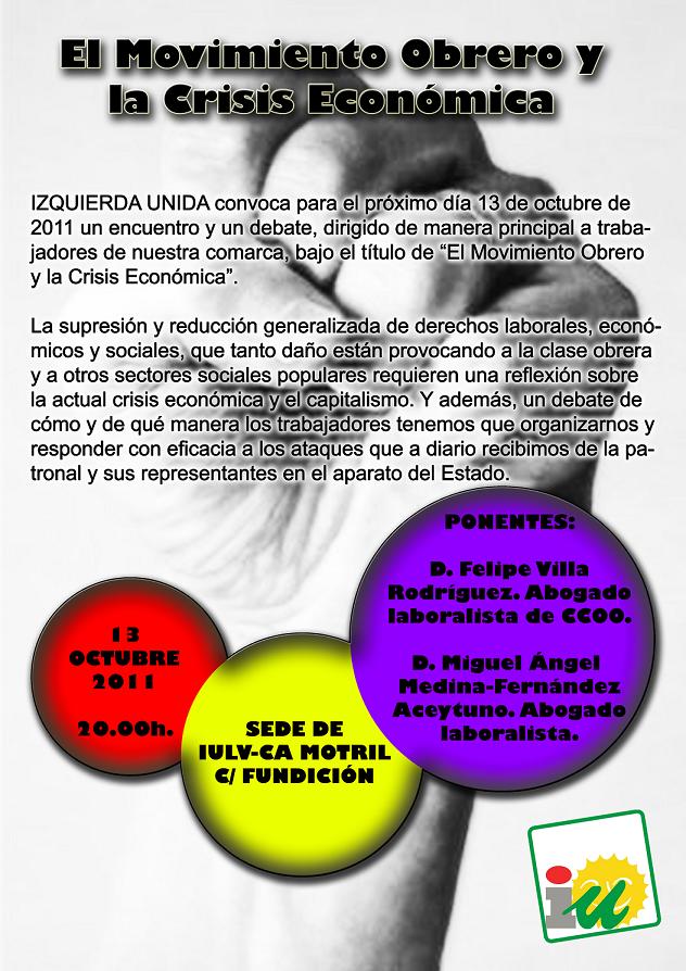 Felipe Villa y Miguel Angel Medina Fernández el Aceytuno en Movimiento obrero y la crisis económica