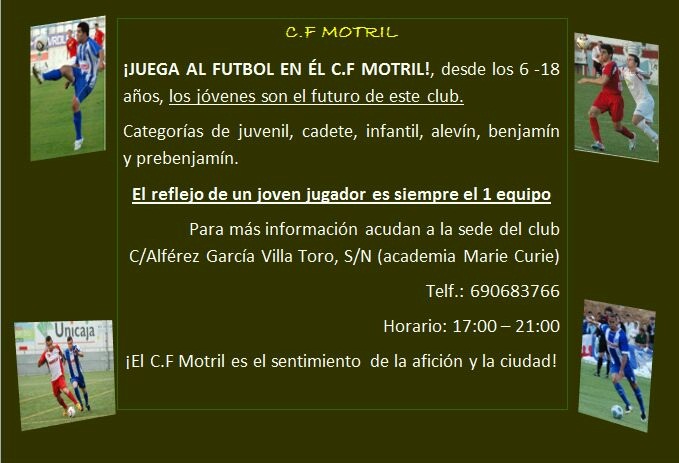 Captación de jugadores para el fútbol base del CF Motril