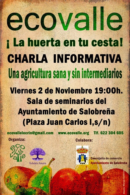 Ecovalle hablará en Salobreña sobre agricultura ecológica