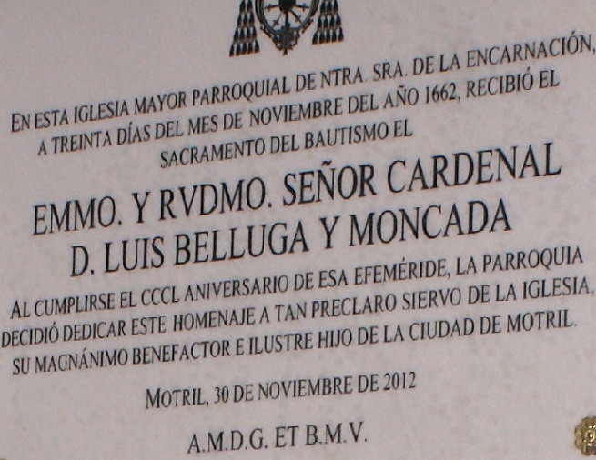 Motril rinde homenaje al Cardenal Belluga en el 350 aniversario de su nacimiento