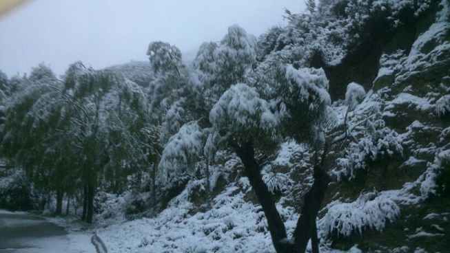 La nieve llega a la zona alta de Almuñécar
