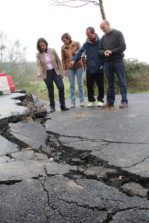 Diputación arreglará las carreteras afectadas por las últimas lluvias