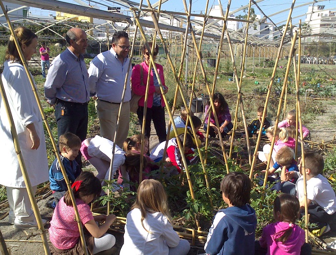 Los alumnos del Colegio Las Gaviotas de La Herradura participan en un huerto escolar ecologico