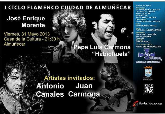 Pepe Luis y Juan  Carmona, Antonio Canales y Morente clausuran este viernes el I Ciclo Flamenco Ciudad de Almuñécar