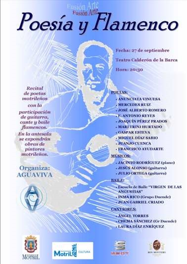 El próximo viernes, Aguaviva ofrece en el Teatro Calderón el espectáculo: Poesía y Flamenco