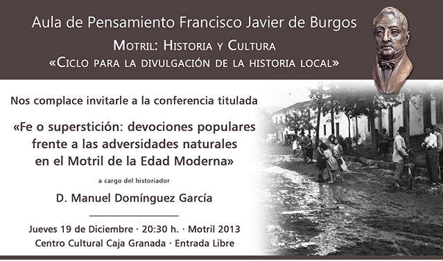 Manuel Domínguez hablará en el Aula de Pensamiento sobre "Fe o superstición de la Edad Moderna"