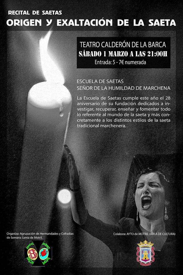 Recital de Saetas ''con la Escuela de Saetas Señor de la Humildad hoy en el Calderón