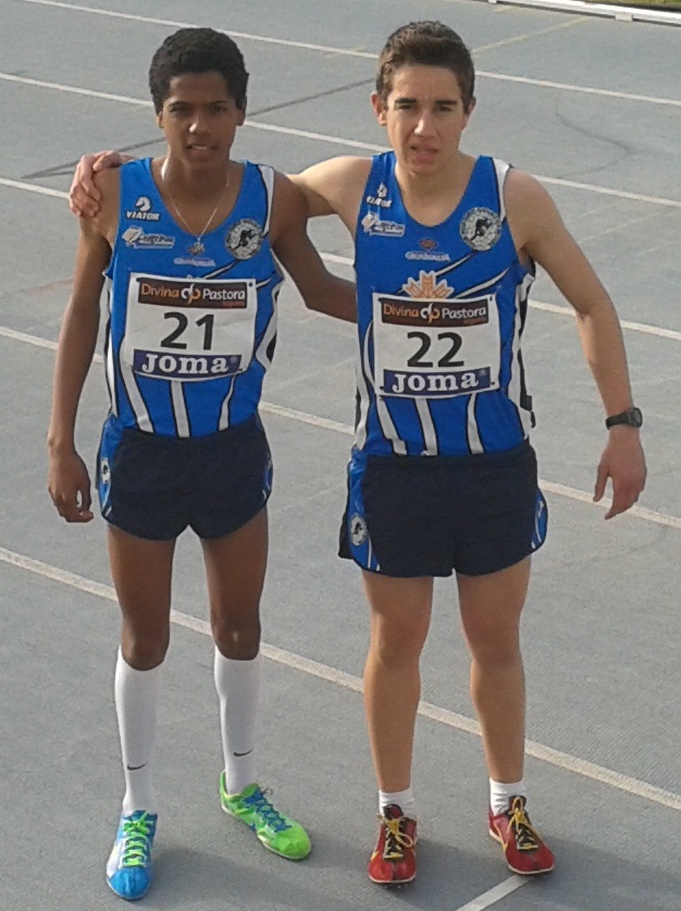 Noamane Blal y Daniel Flores en el Campeonato de España de 5000 Juvenil